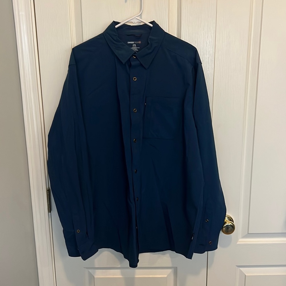 Swiss Tech Casual Button Down Collar Shirt- Breathable-XL